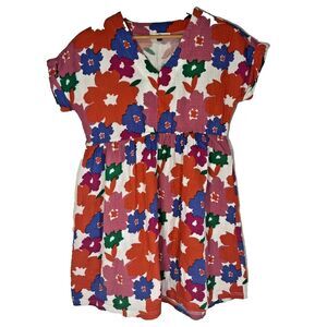 Michelle McDowell Bright Retro Floral Dress Womens Size Small 100% Cotton